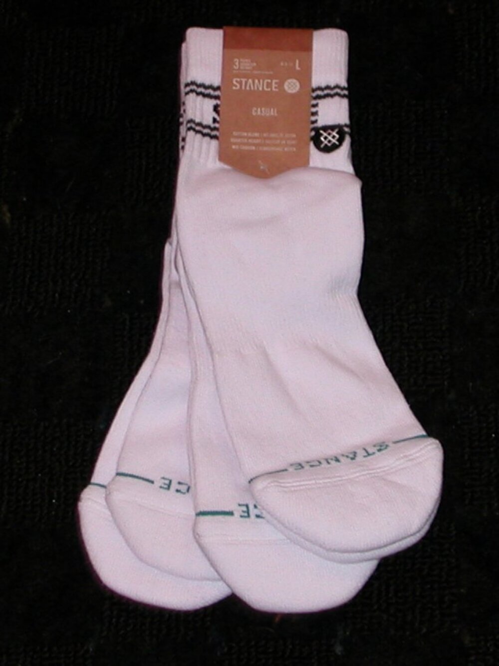 3 Pack - Stance Men's Basic Quarter Socks Large NWT White